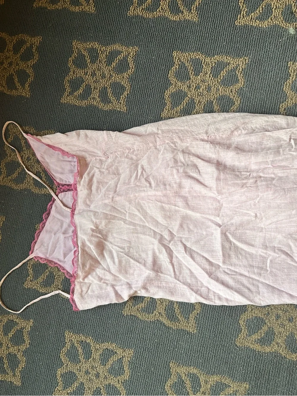 Free People Pale Pink Lace-Trim Slip Dress - Picture 10 of 11